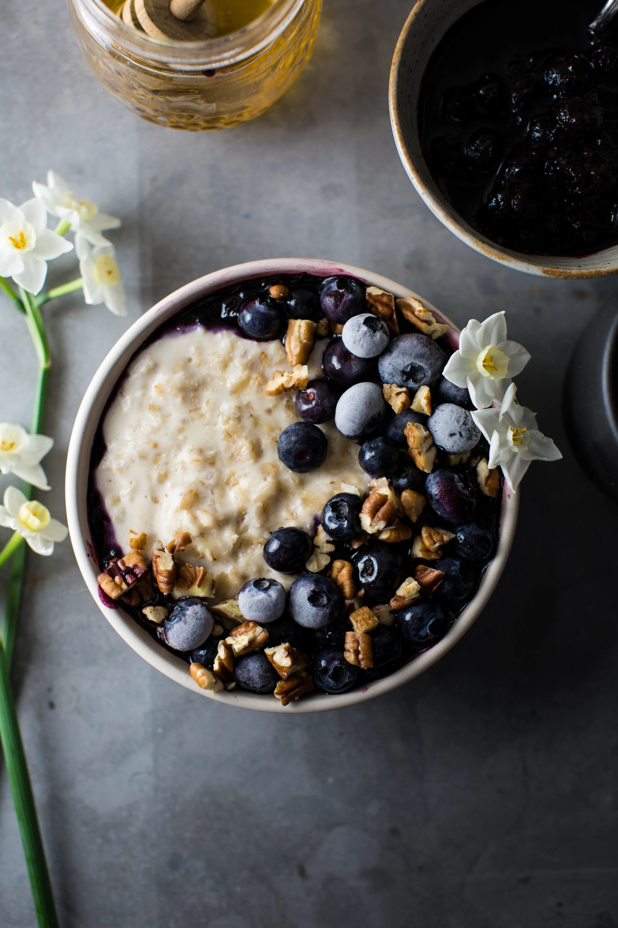 Macadamia Milk Porridge with Blueberry Lemon Jam