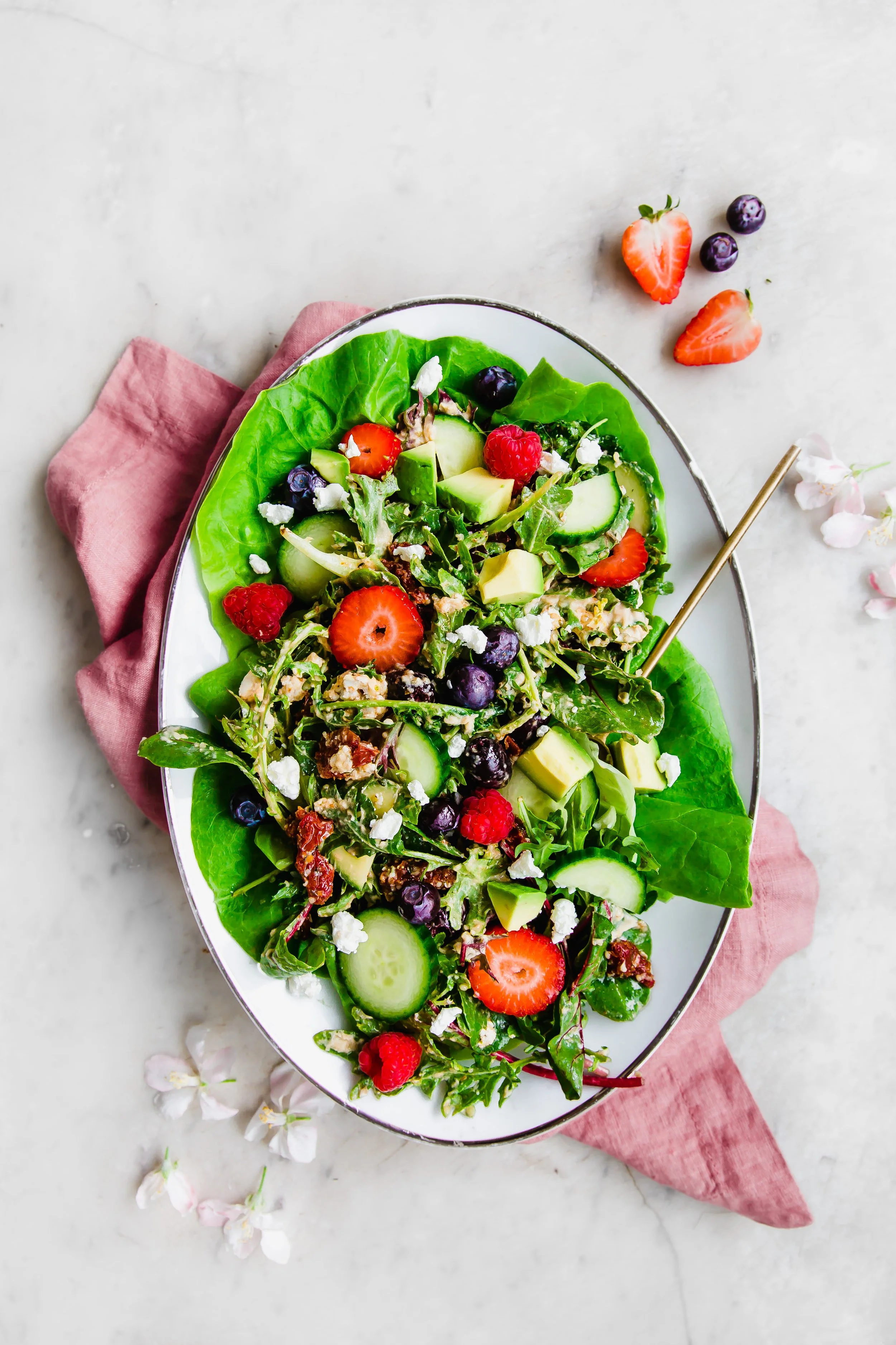 The Ultimate Spring Mediterranean Quinoa and Berry Salad