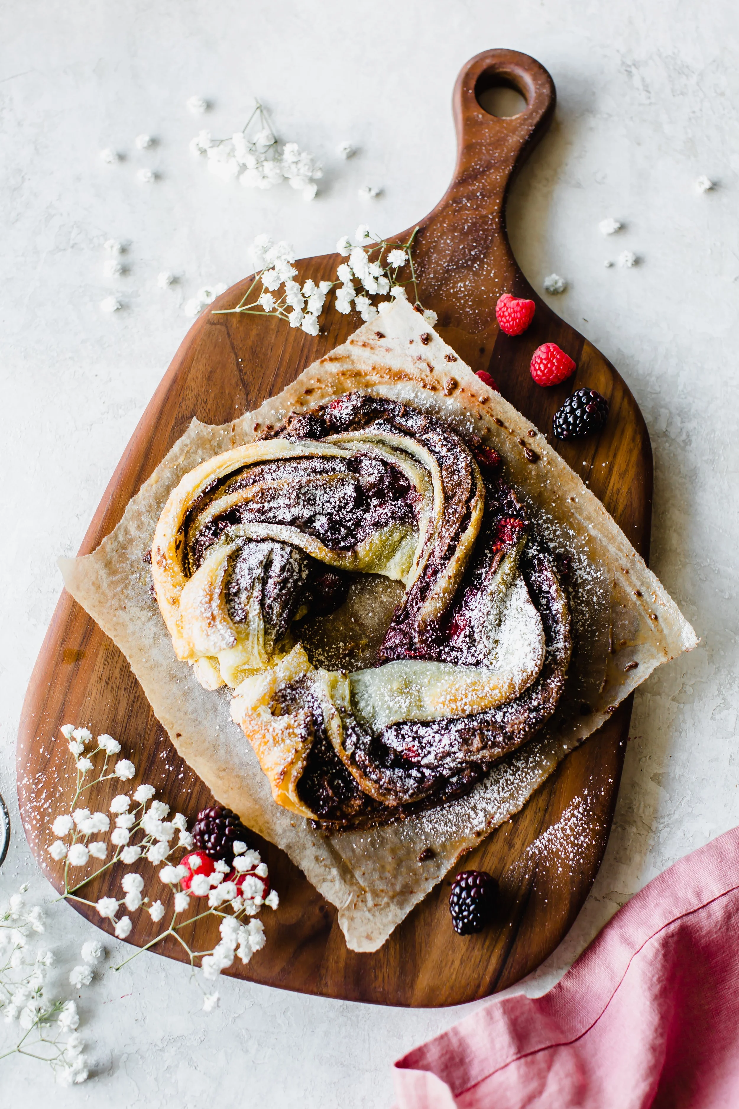 Berry and Nutella Pastry Wreath