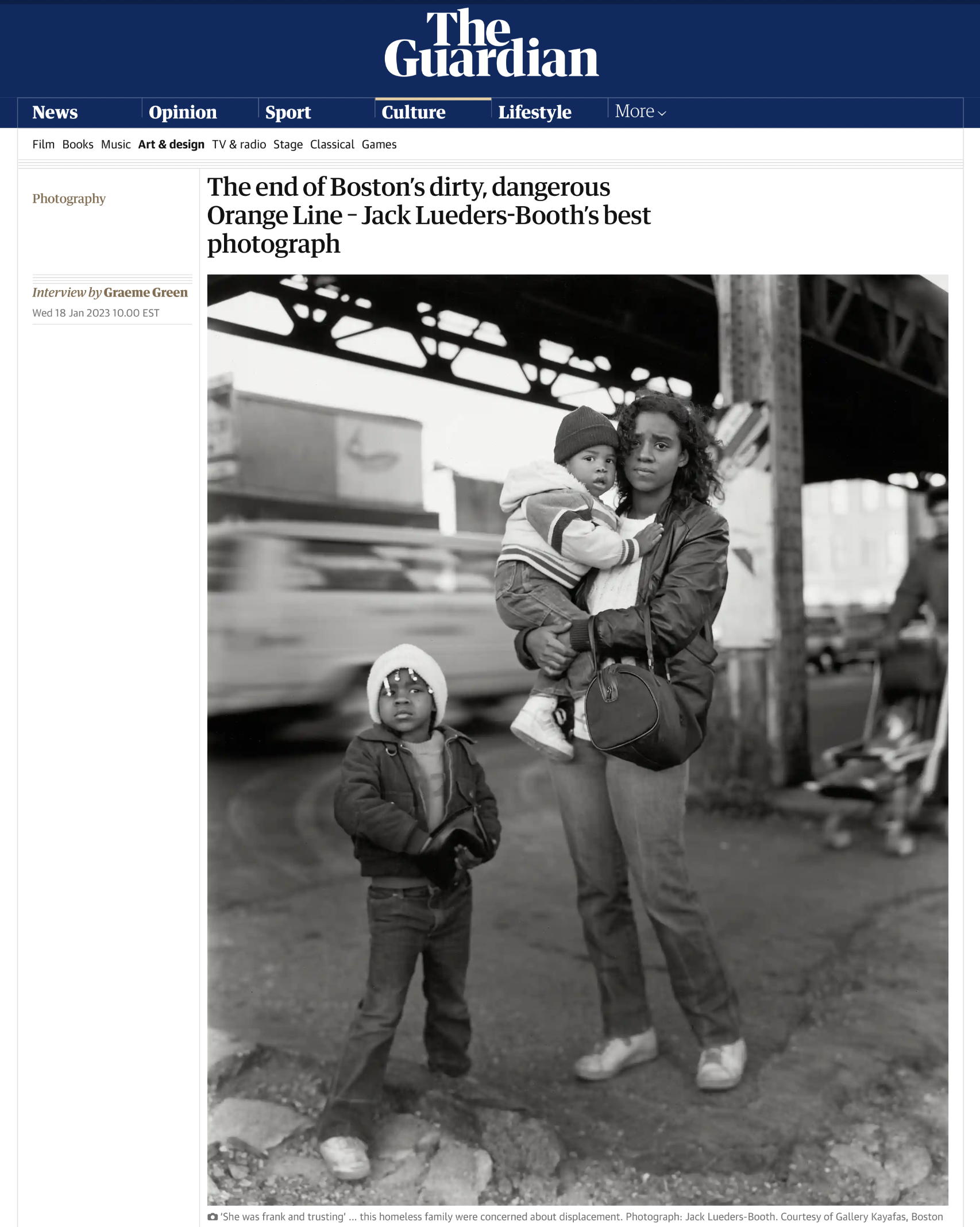 Jack Lueders-Booth’s The Orange Line : Featured in The Guardian 