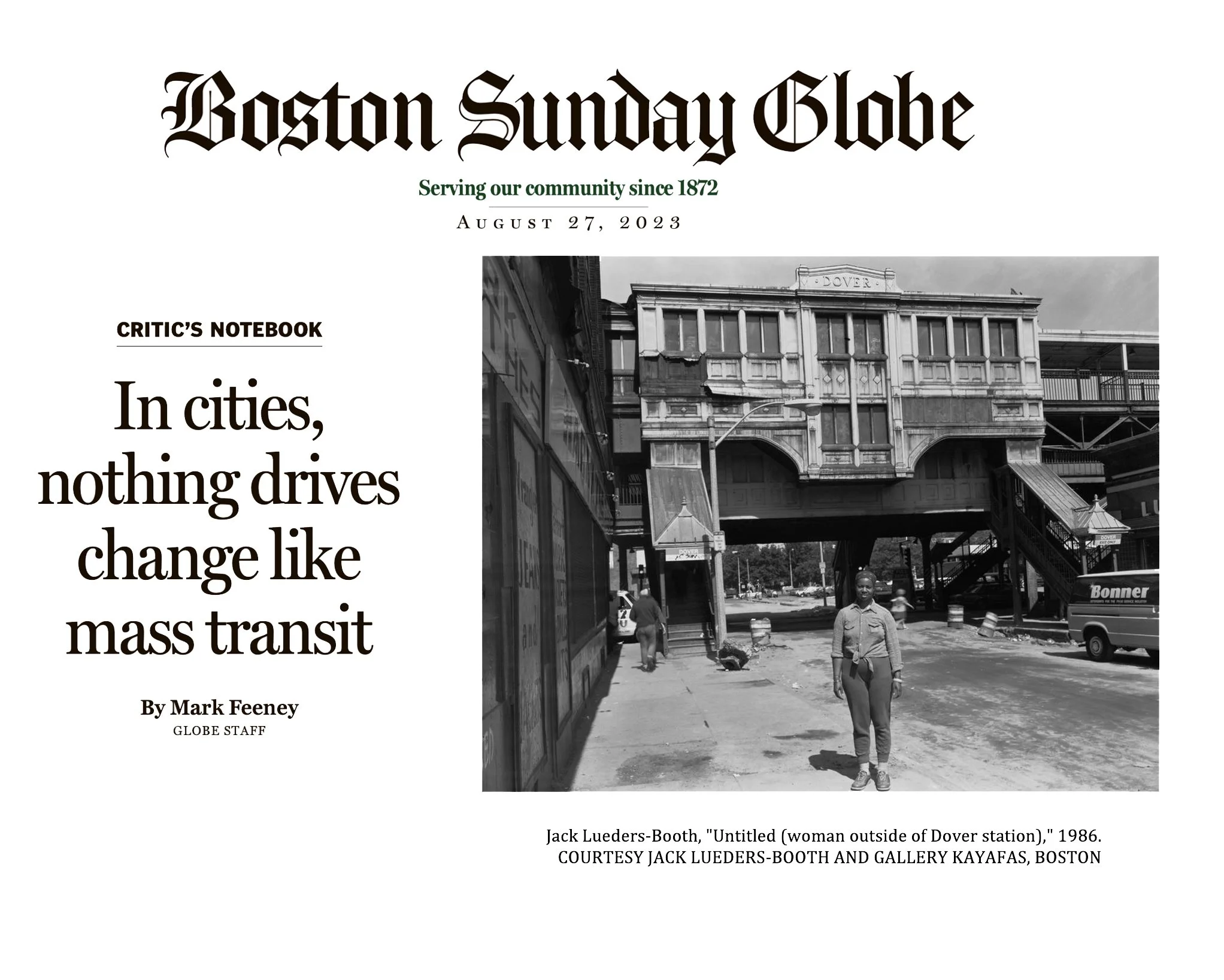 Images from 'The Orange Line' featured in The Boston Sunday Globe August 27, 2023.