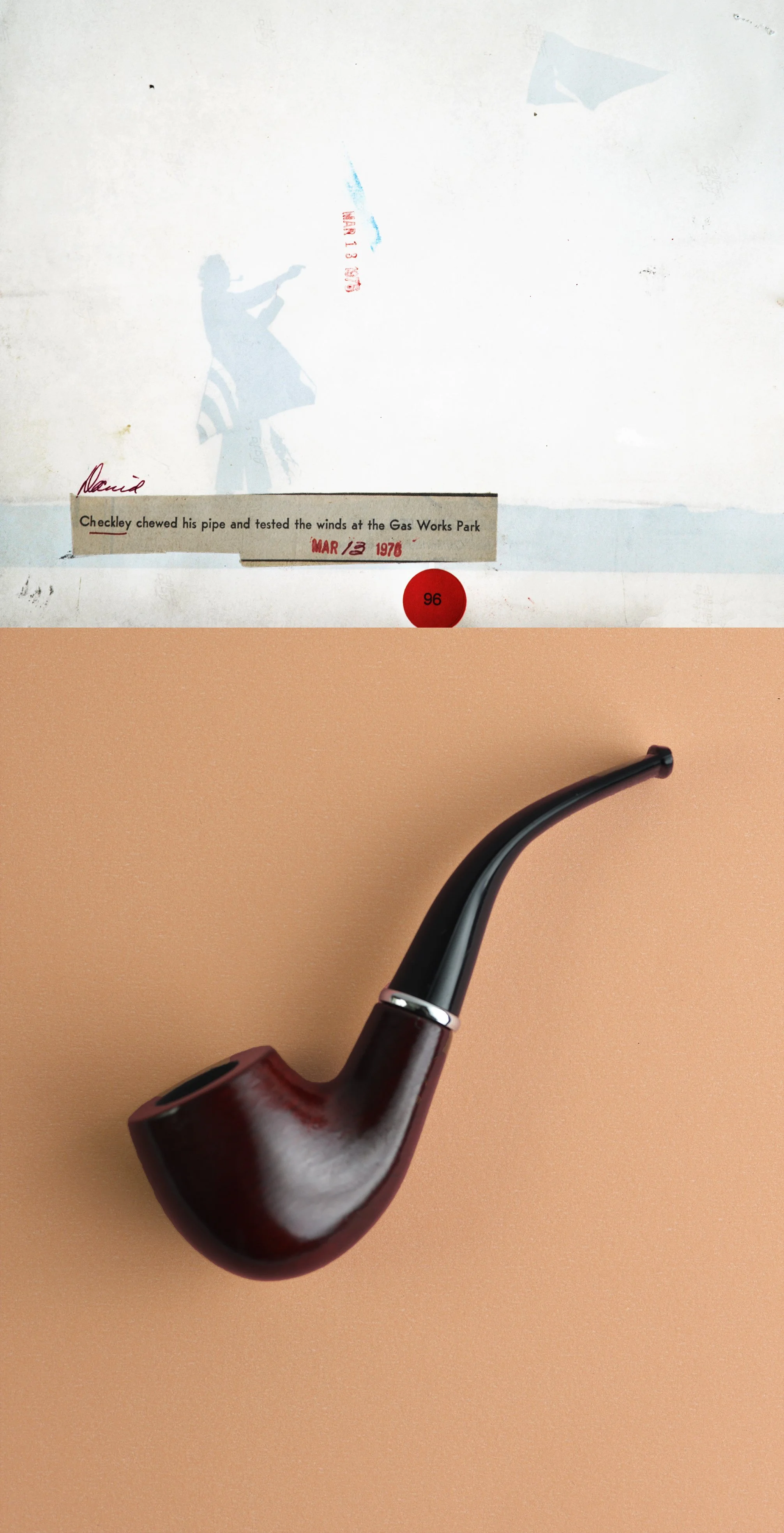 LarsonVoltz Karen_flying a kite chewing a pipe thmb.jpg