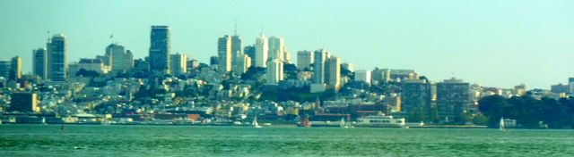 View across the bay to San Francisco from Tiburon