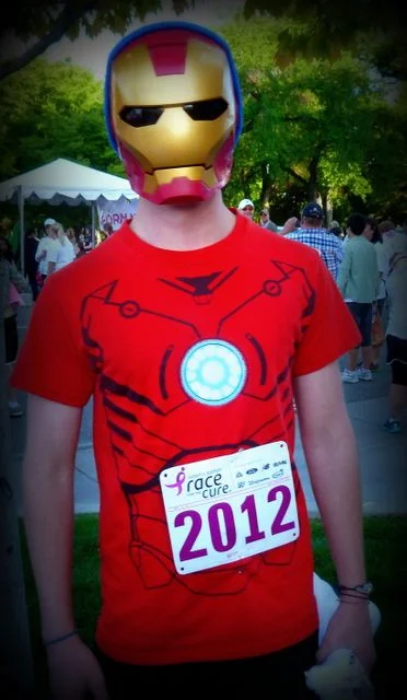 Joe races as Iron Man