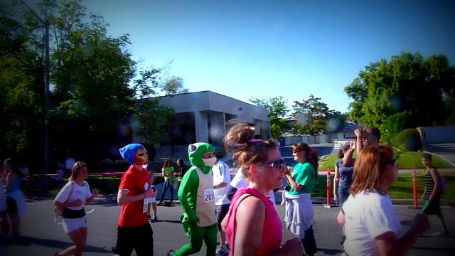 Crossing the finish line!