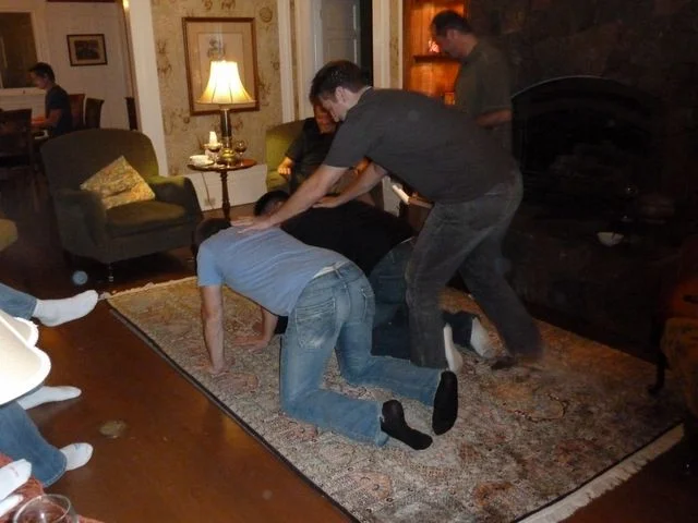 'Reverse Charades' was the game - a great way to end our business and cement a friendship