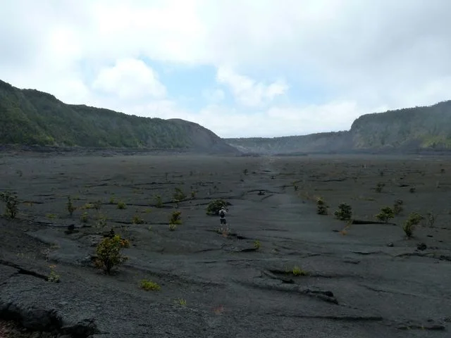 Remember that lava lake at Kilaeua? Before we catch our flight on our last day we decide to hike across it