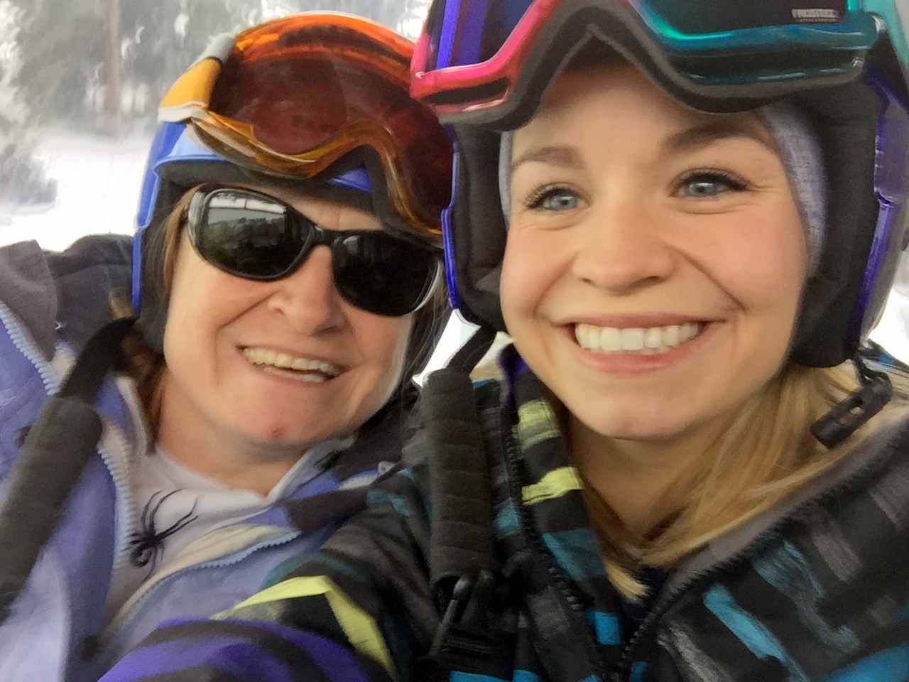 Elaine and Naidee got ski passes for the season. However we had so little snow they really didn't get mush use out of them. But we had a couple of days of great snowfall so they took advantage of it