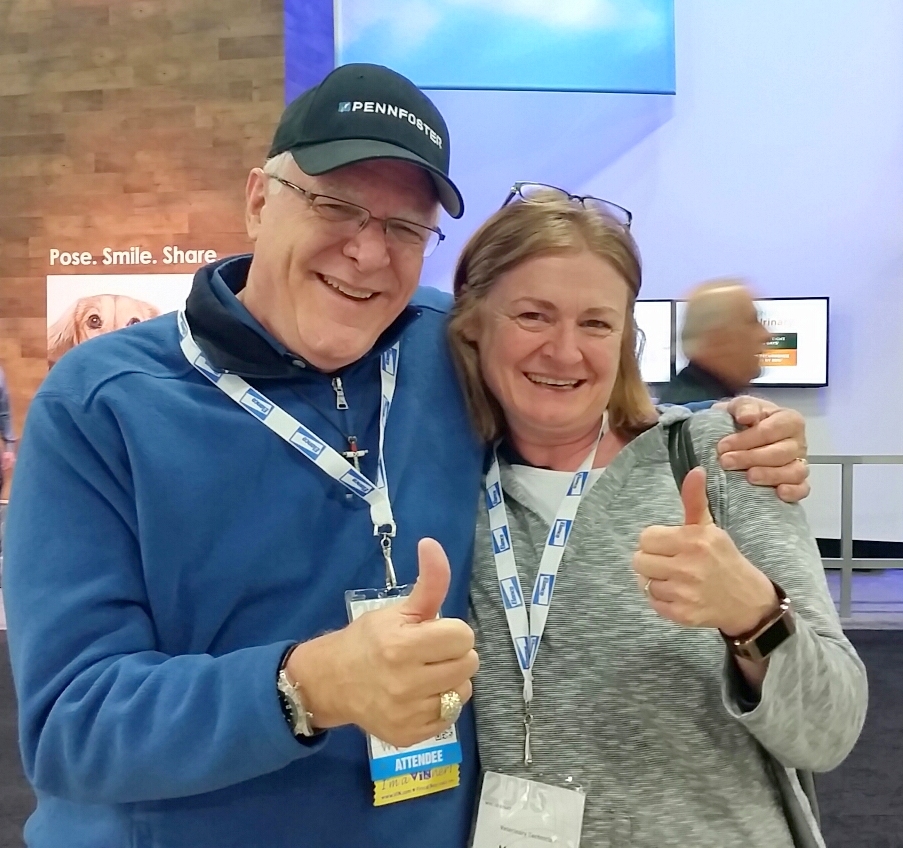 Elaine attends the Western Veterinary Conference every year in Las Vegas. She often meets up with the tutors that she studied under at Penn Foster, as she did this year
