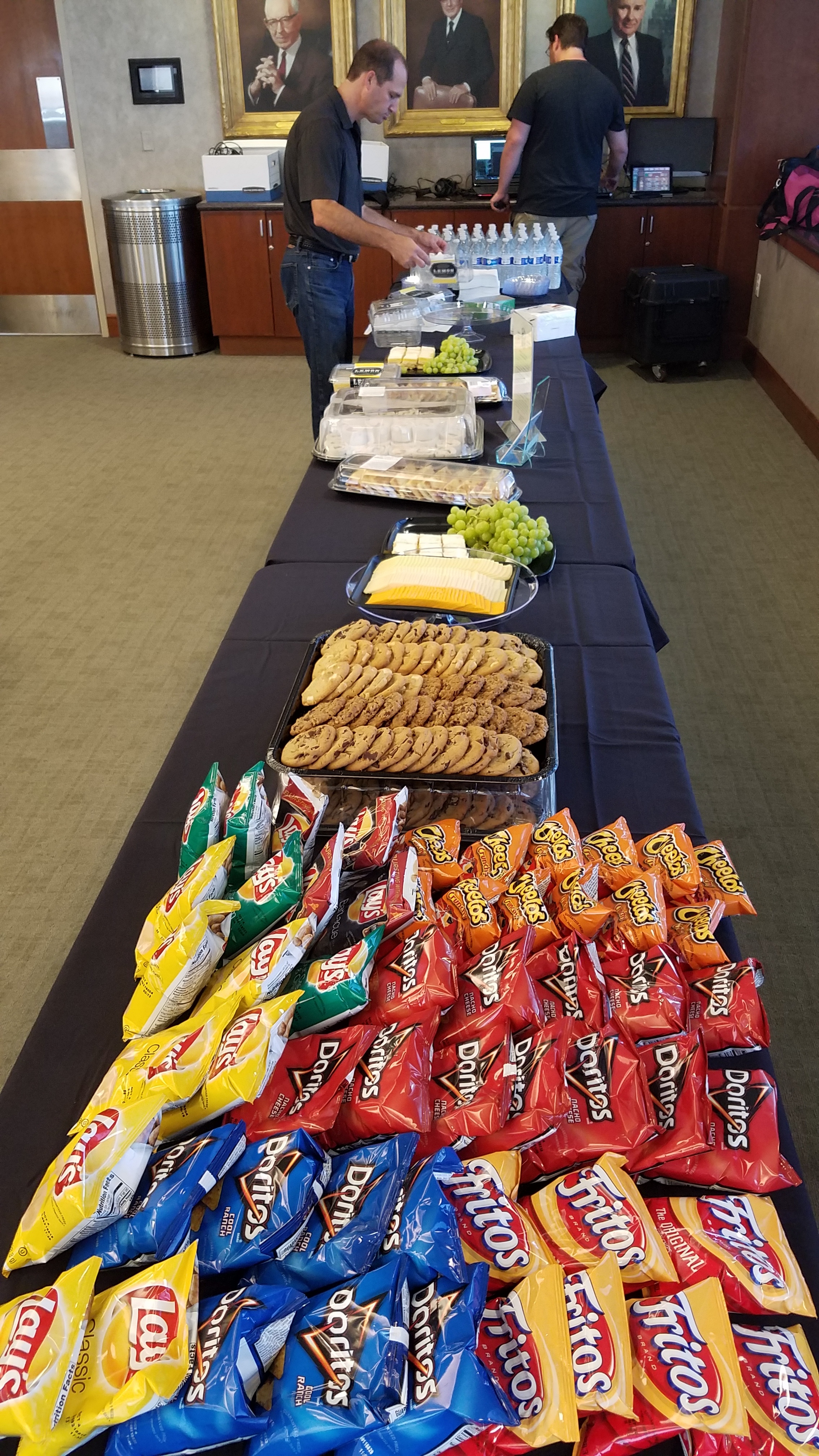 Jeff Peters sets out the snacks