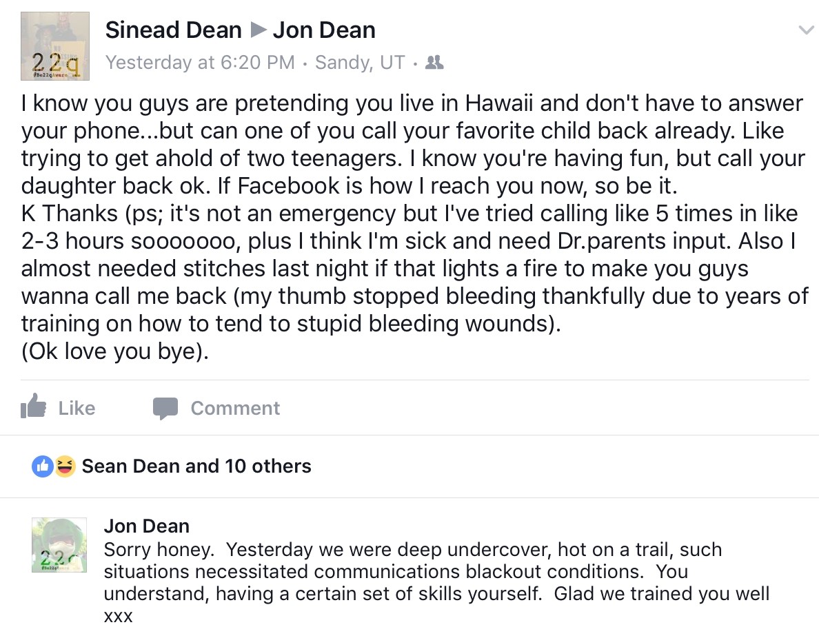 As the month began Elaine and Jon were still in Hawaii (see below); it seems Sinead had been trying to get a hold of us! 