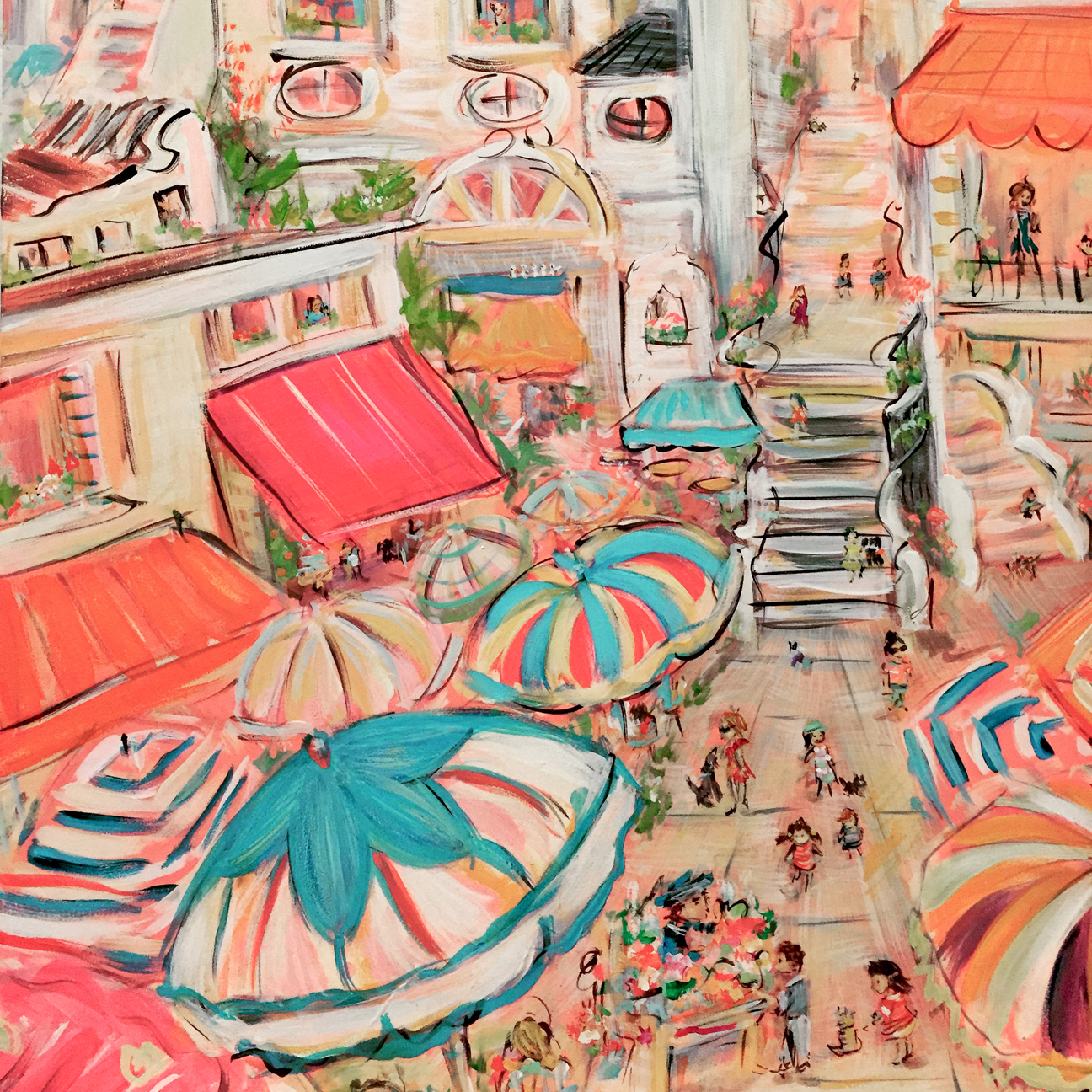Detail from my painting, 'Holiday' - seems appropriate to share as summer winds down. 