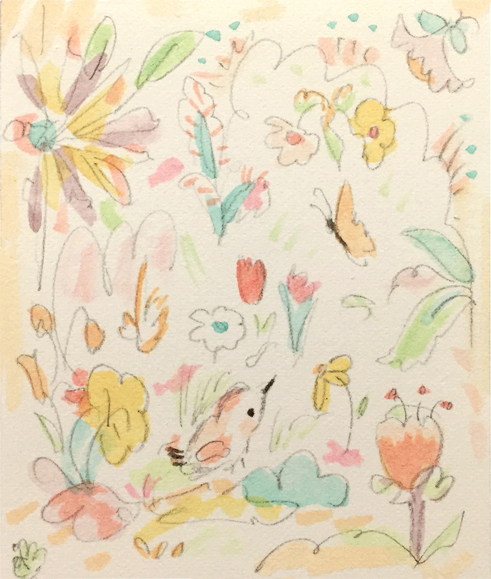  Little bird meets a butterfly