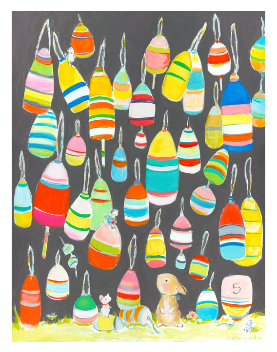 'Bunny and buoys' (and birds, too) has been added to my Society 6 Shop , as a print, pillow, bag and phone case - Free Shipping through tomorrow night PST 