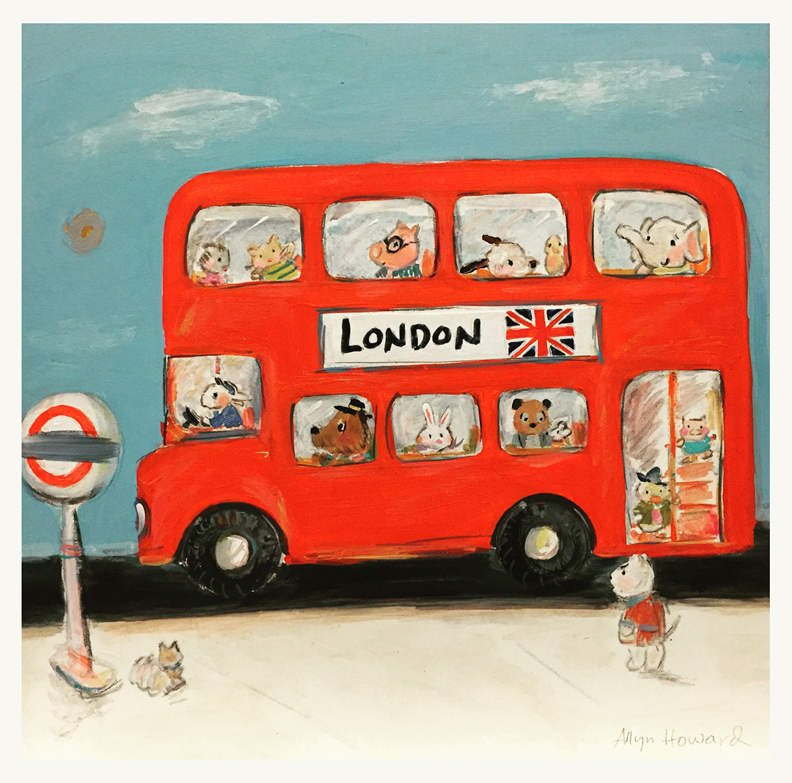 Last week, I reworked this painting a little. My 1st visit to London was when I was about 4 years old and I fell in love with those iconic red double deckers! 
