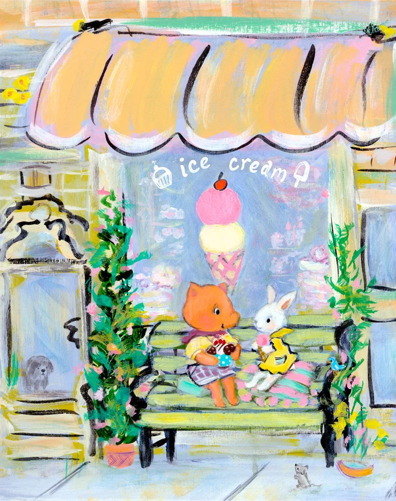 Allyn_Howard_Ice-Cream_friends_pig_bunny.jpg