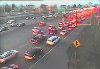 TrafficVision™ detected traffic congestion and slowed speeds. 