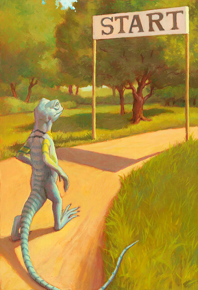 Lizard at the Starting Line