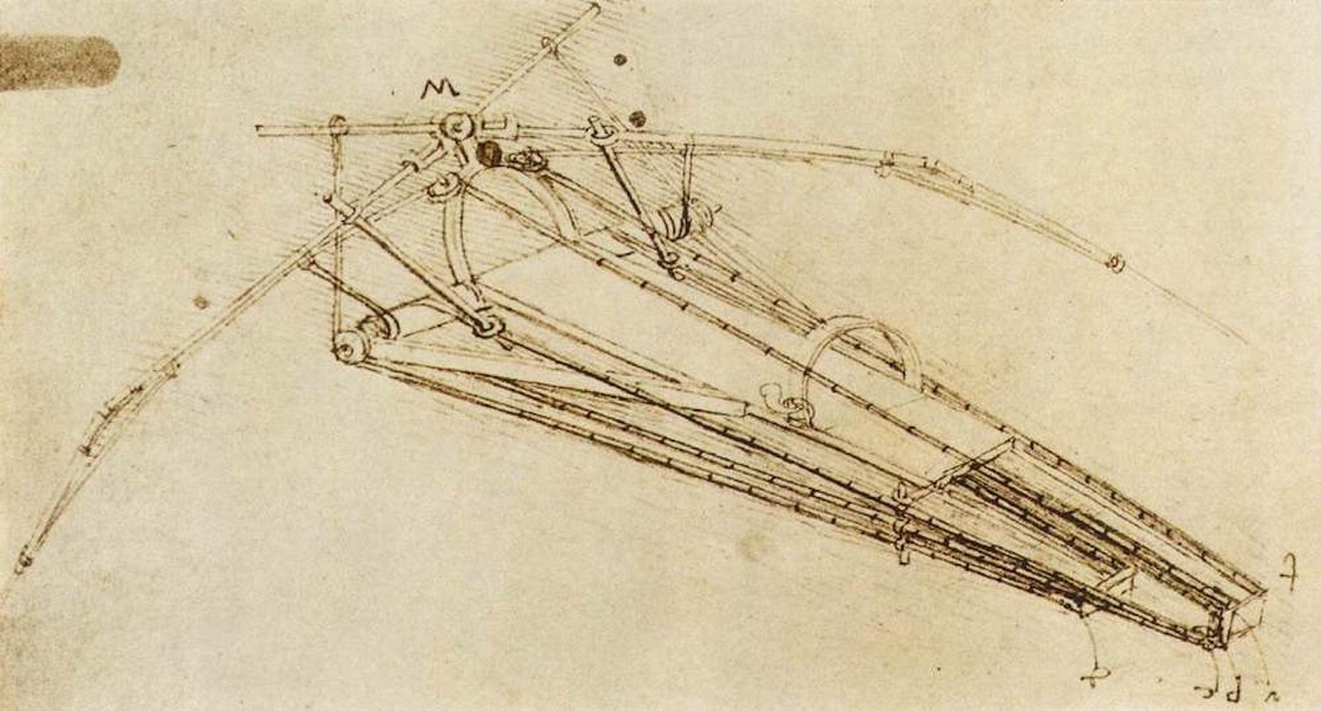da Vinci's ornithopter, second sketch