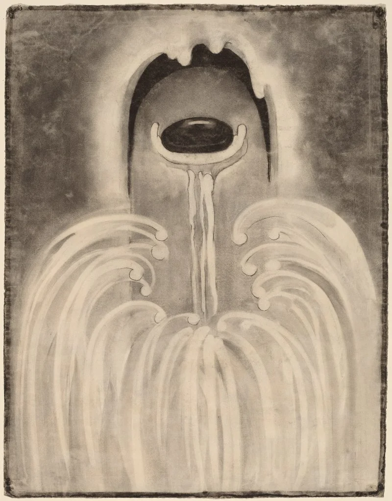 Georgia O’Keeffe charcoal drawing Image via National Portrait Gallery