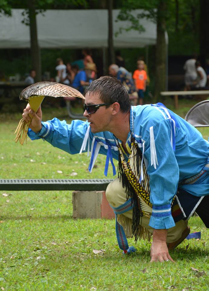 Shawn Dunnagan is the Miami Nation Pipe Carrier and often leads the tribe in the Mens dancing events. Shawn also helps Lead many songs while playing the Drum. He is married and has 3 children, Shawn dedicates his time to drumming events on a regular basis.