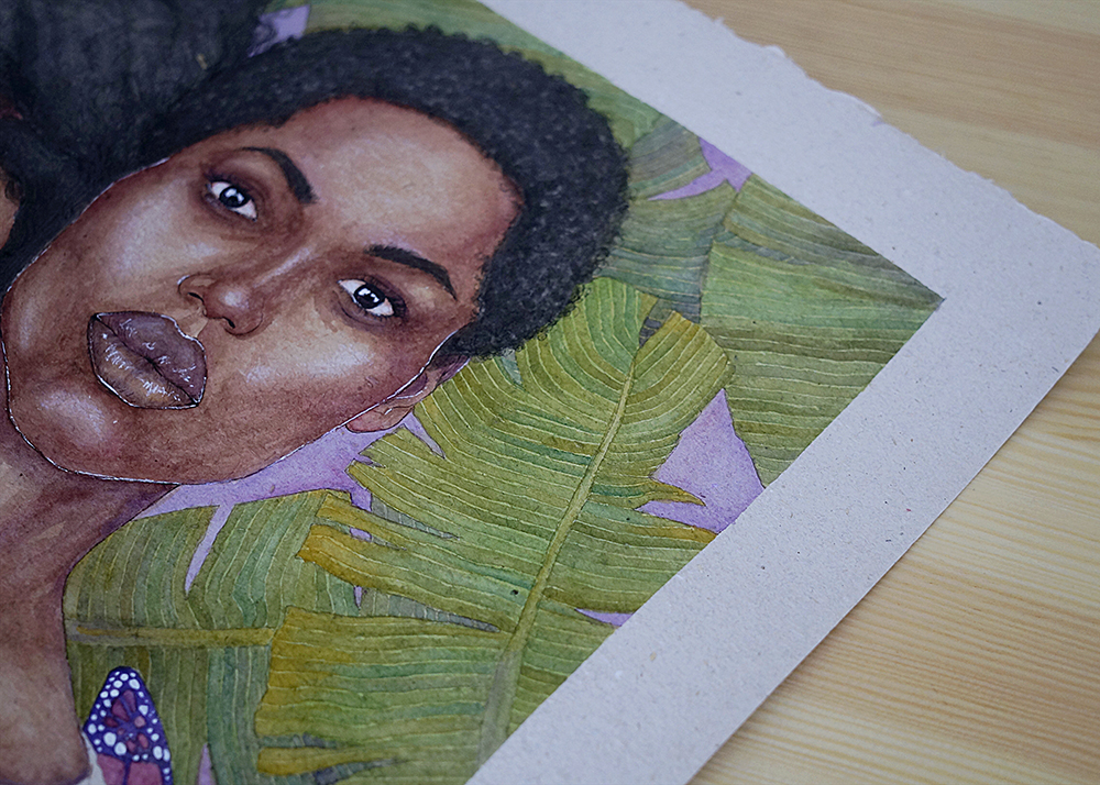 "And do you belong? I do." (detail). Watercolour and ink on paper.