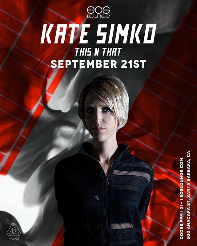 🌀NEW SHOW ANNOUNCEMENT🌀 @kate_simko is cruising through SB September 21st!! From being classically trained as a musician to her deep roots in the dance scene, the Chicago native has taken her talents to the next level with production and live perfo