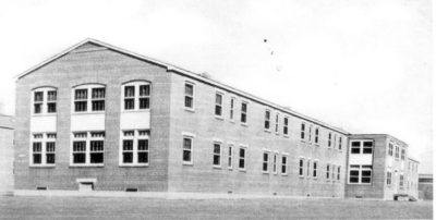Partial view of one of the ward buildings of Schick General Hospital, Clinton, Iowa. The Hospital was named after 1st Lt. William Rineheart Schick, MC, (1940-1941) and operated from 12 Feb 43 until 25 Feb 46