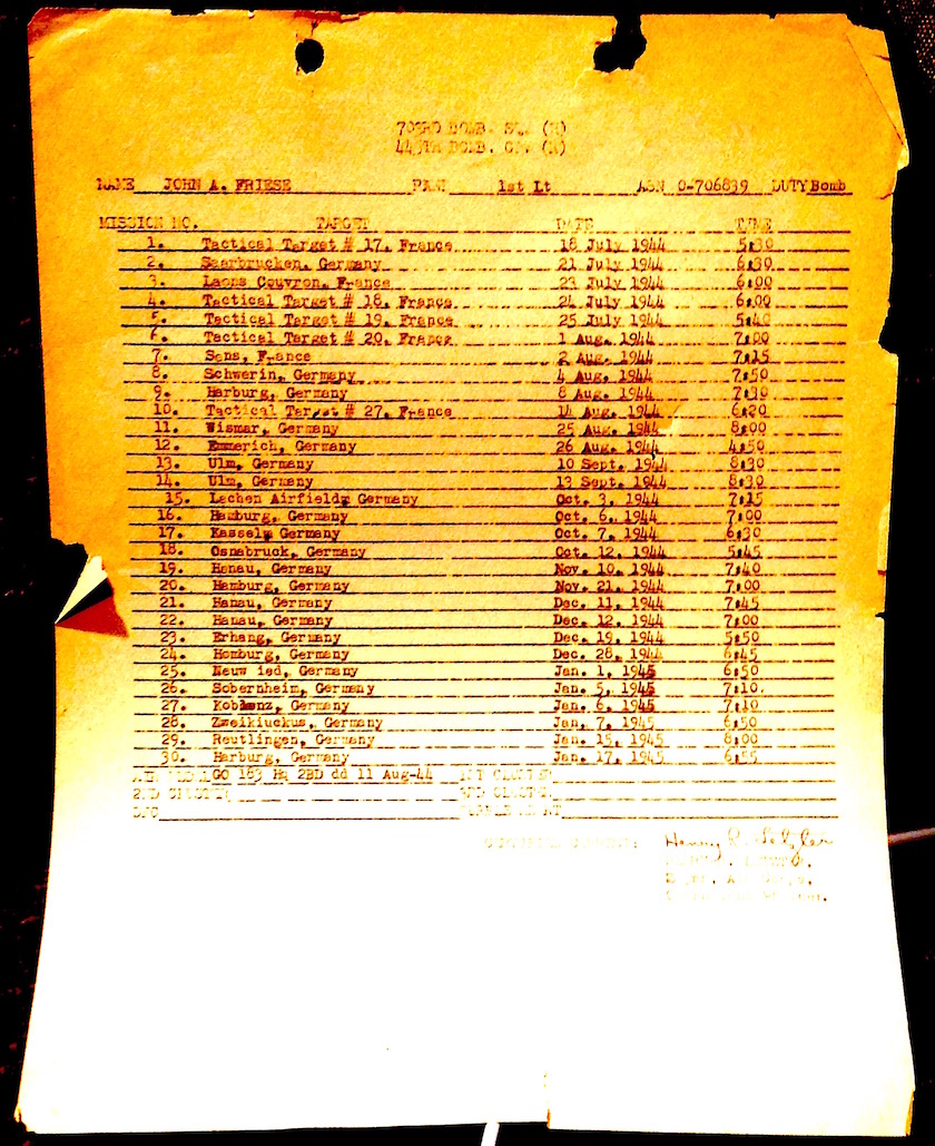 Froese's mission list. 