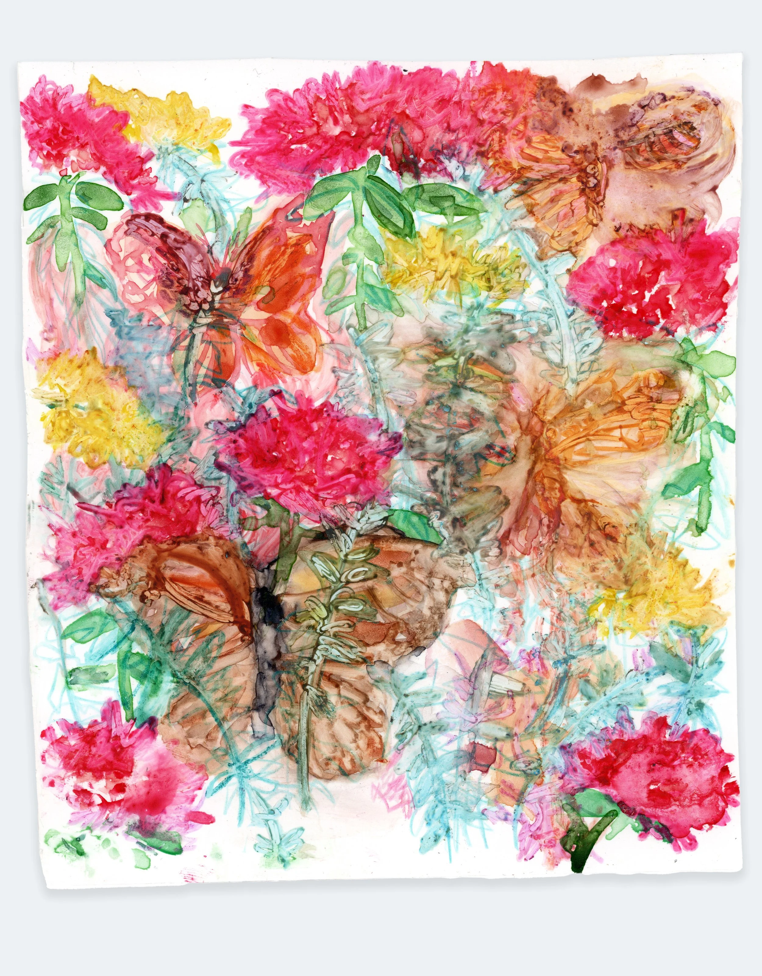 Flutter, 2025 | watercolor on yupo, 6.75" x 6"