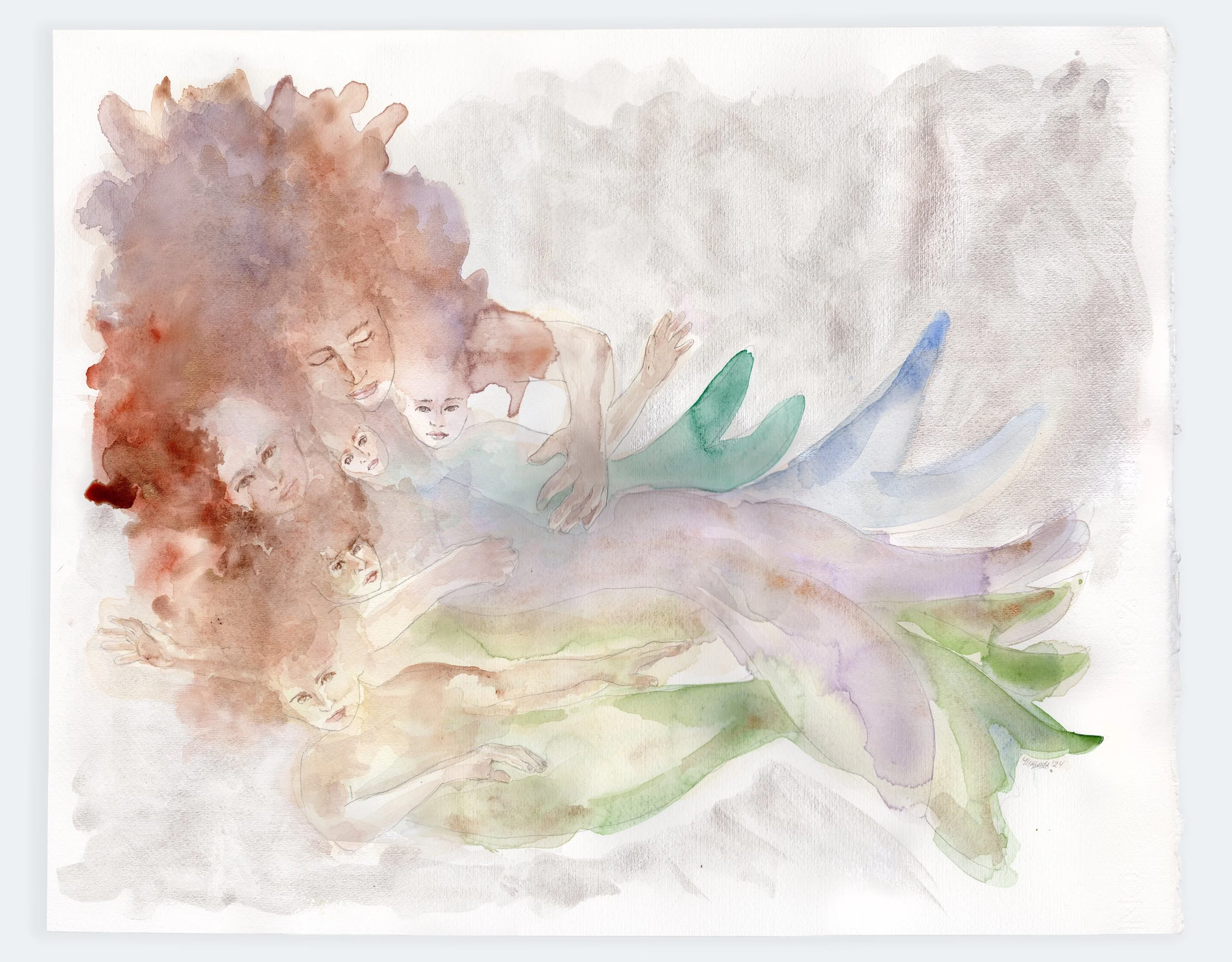Children 2, 2024 | watercolor on paper, 15" x 22"