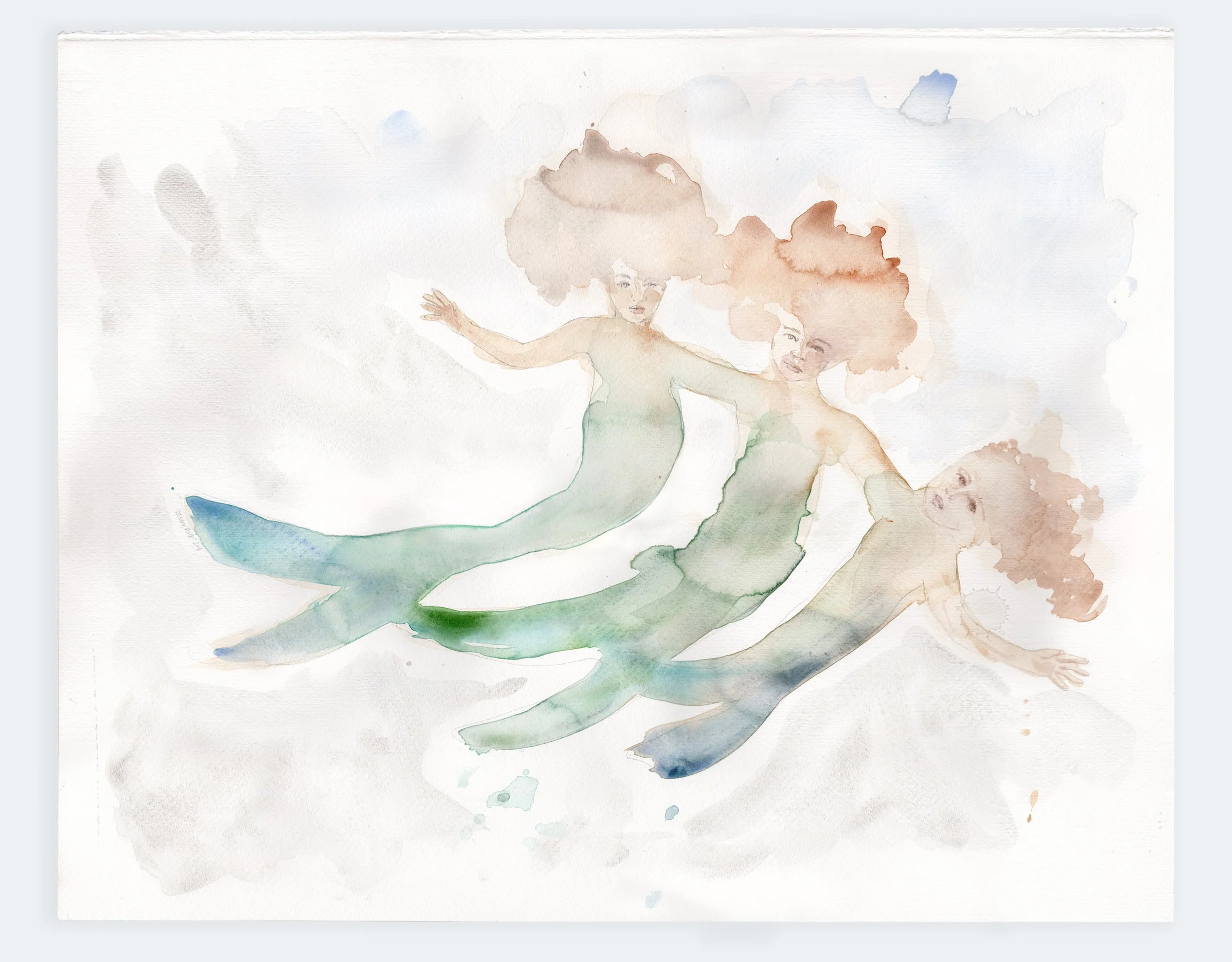 Trio 2, 2024 | watercolor on paper, 15" x 22"