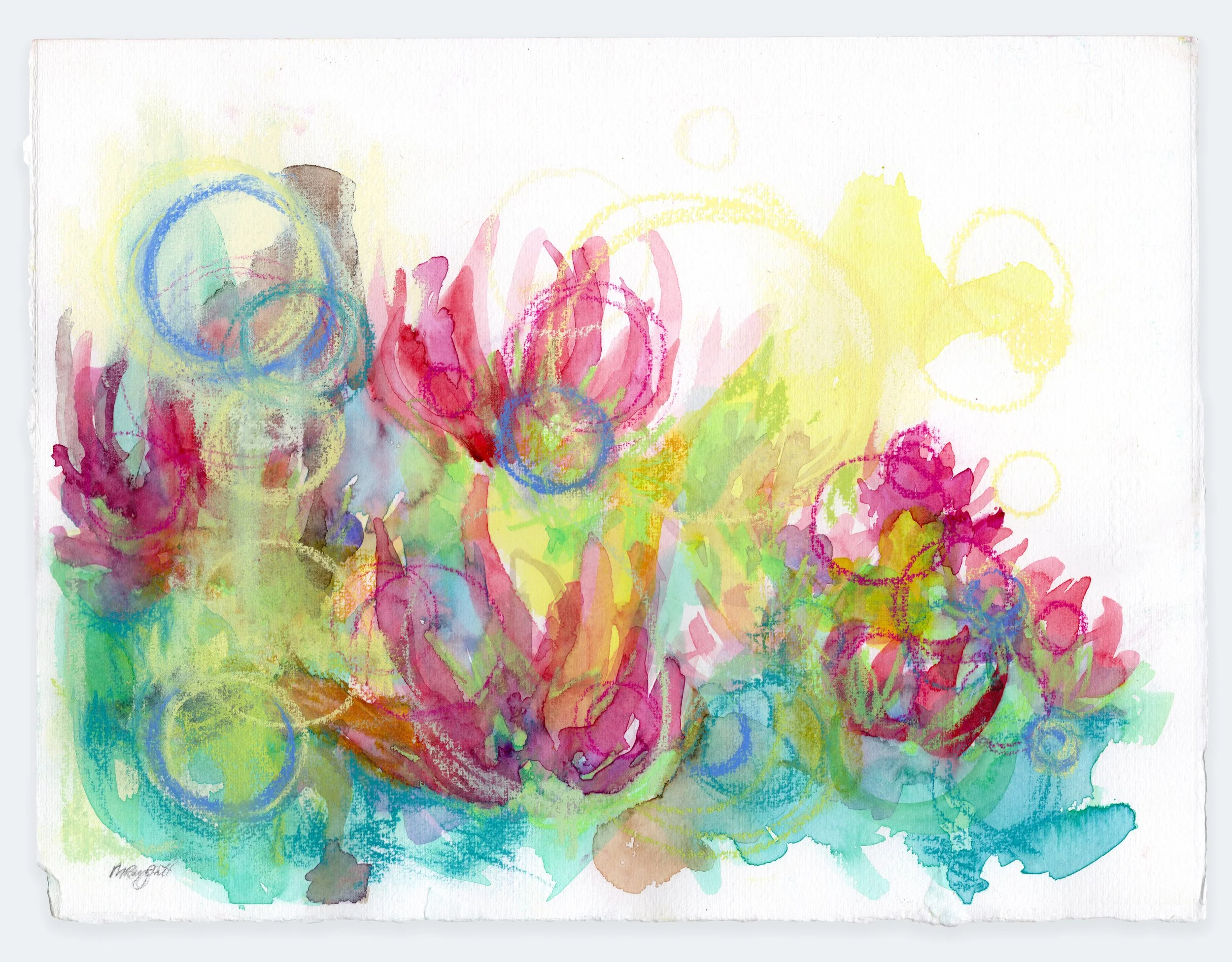 Coral Floral 2, 2024 | watercolor on paper, 10.5" x 14"