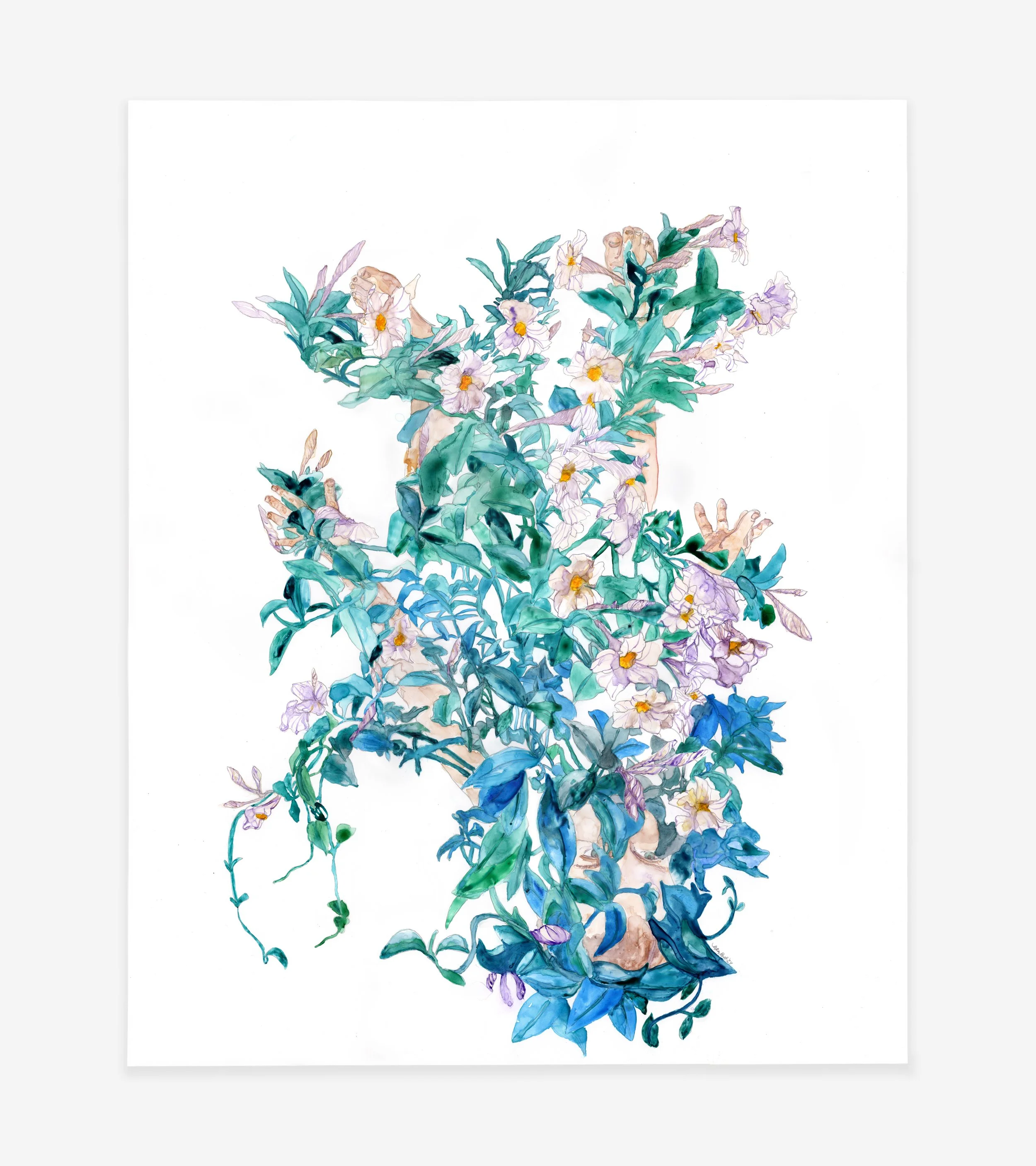 Grown, 2024 | watercolor on yupo, 20" x 16"