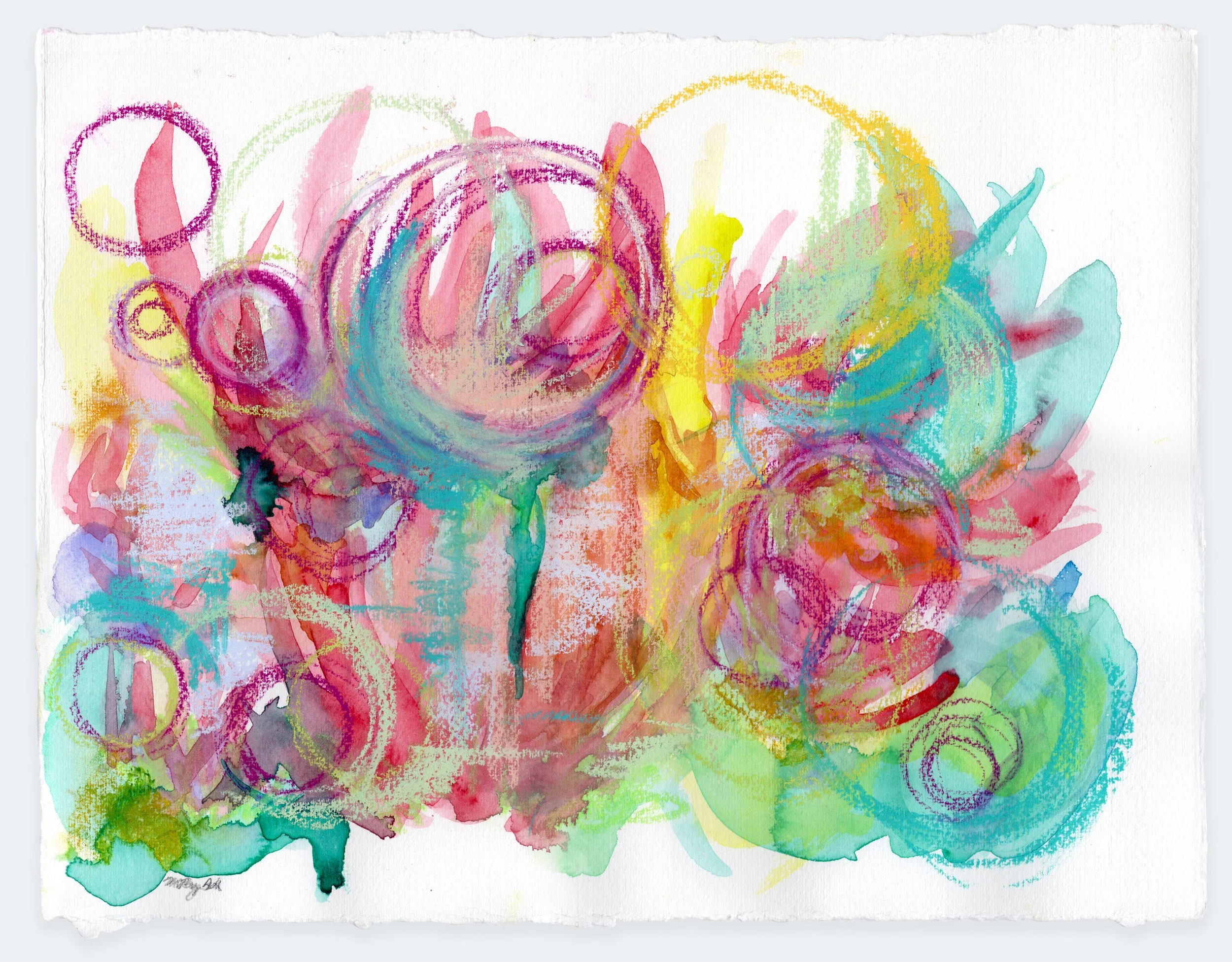 Coral Floral 3, 2024 | watercolor on paper, 10.5" x 14"