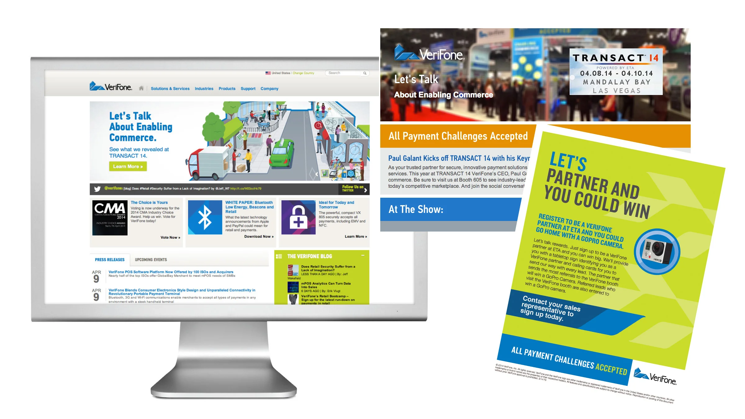 Verifone creative examples for web and print.