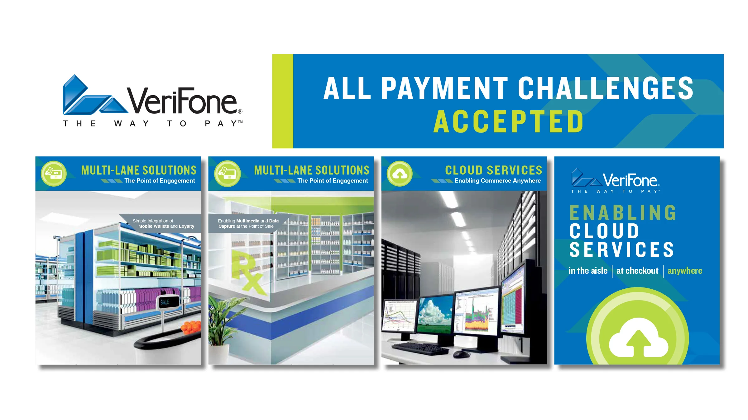 Mockup of Verifone tradeshow booth graphics.