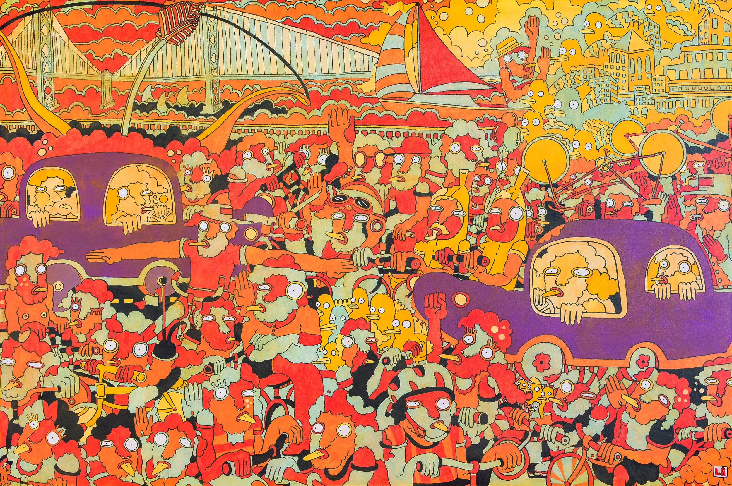 CRITICAL MASS 4'x6' ACRYLIC ON CANVAS