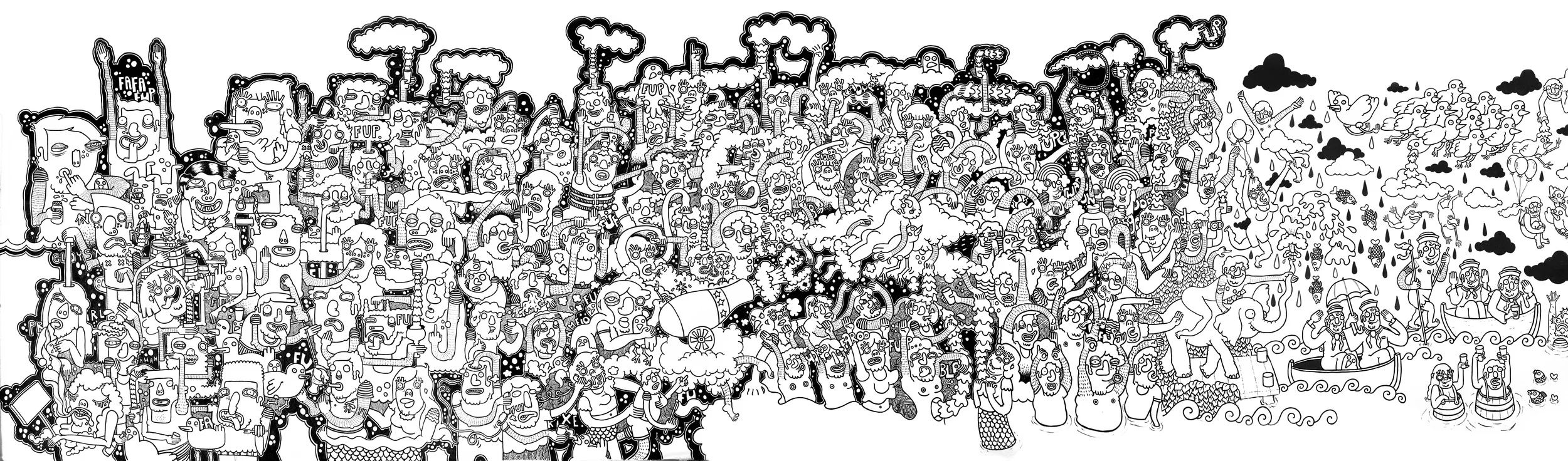 BIG F'ING WALL FUP MURAL 42' x 80' ACRYLIC PAINT