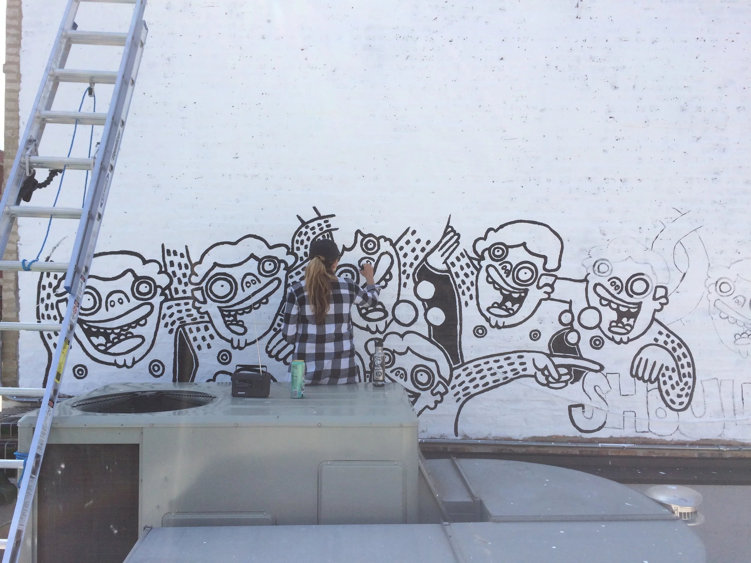 THE PAINTING STARTS... I AM ON THE ROOFTOP LEVEL.