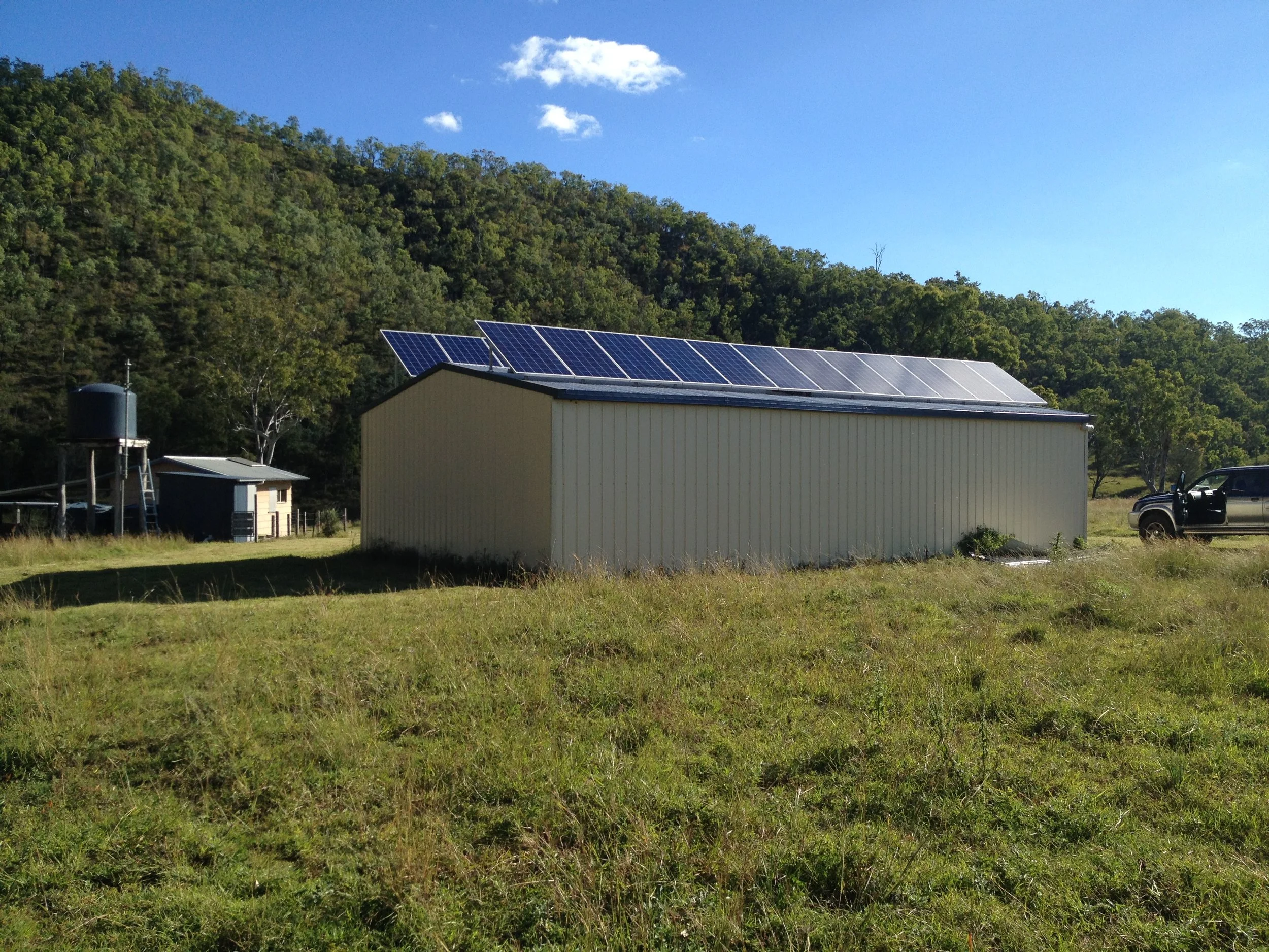 Ian's 6 kw system at kilcoy will accomodate the new house as well