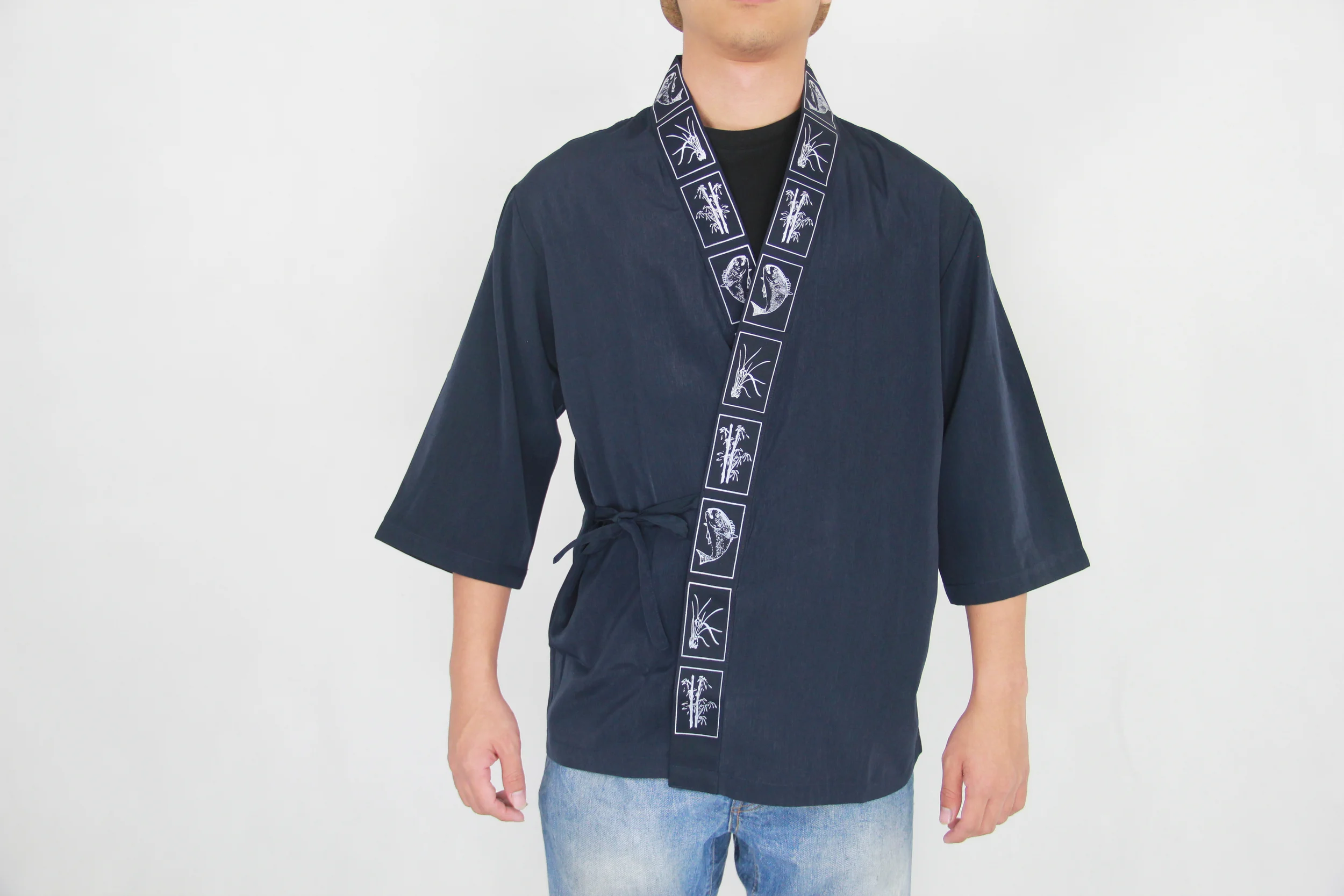 Ukiyo-e Lined Sushi Bar Kimono