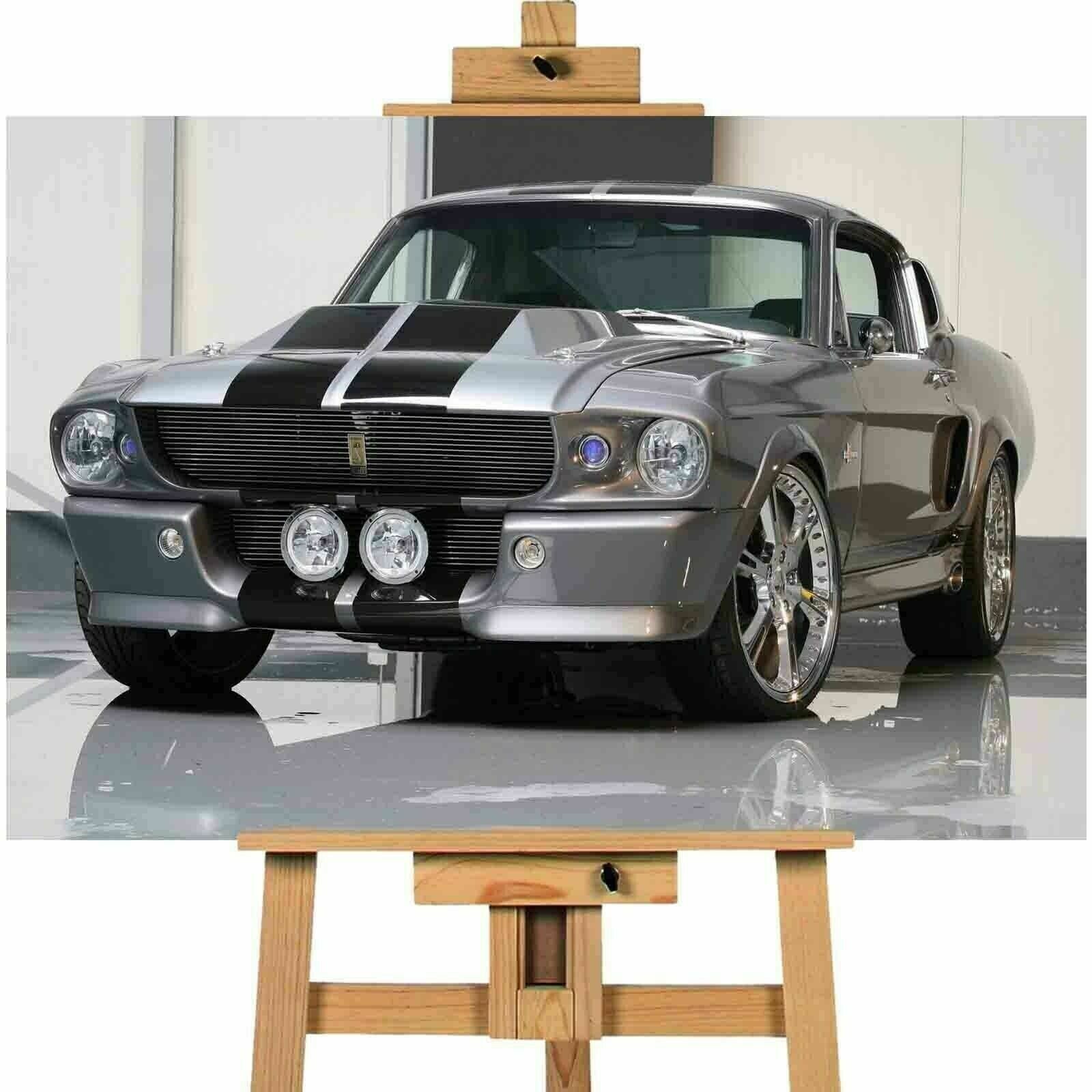 Cars 1968 Ford Mustang Shelby Canvas Print Wall art