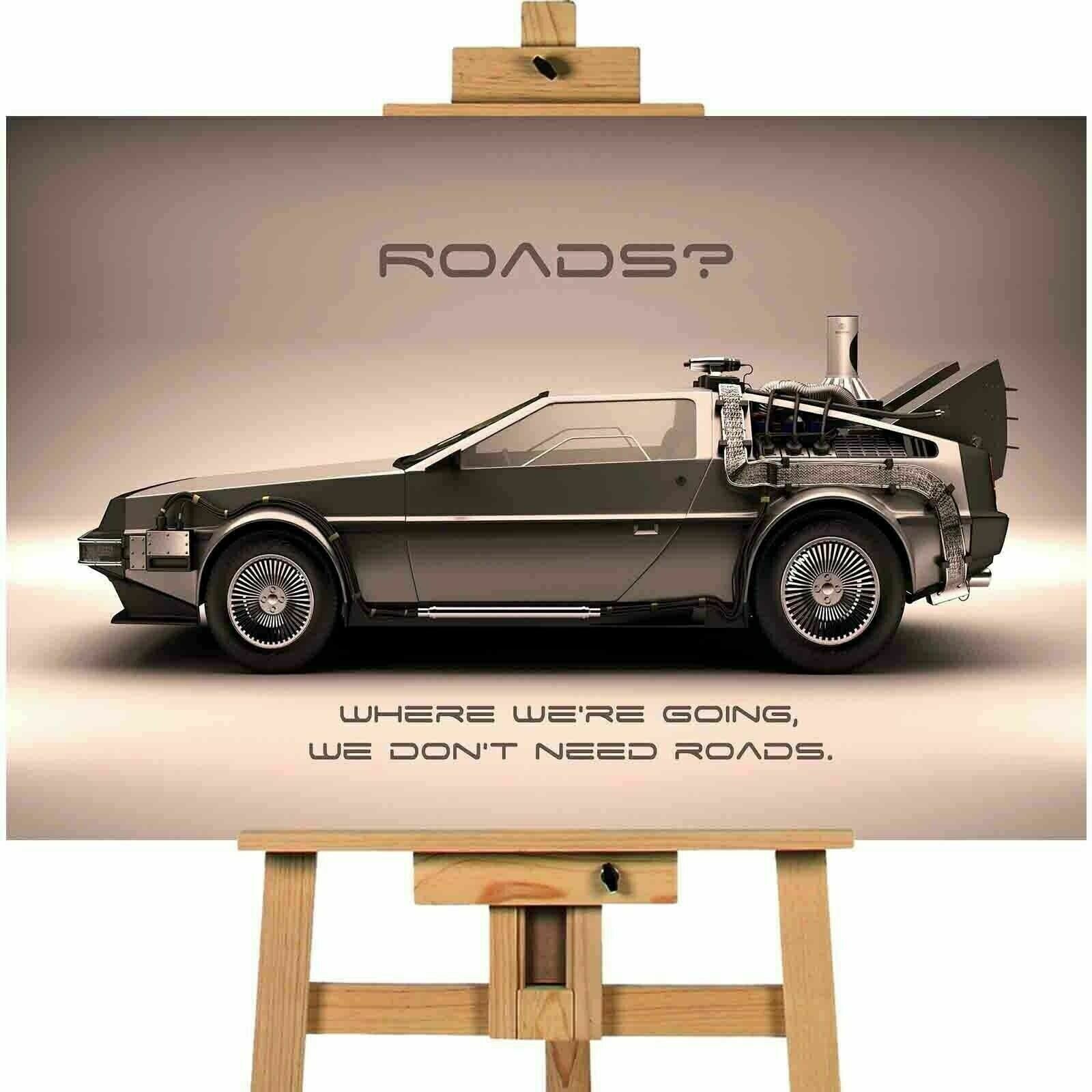 Delorean Car Movie Poster Canvas Art Wall