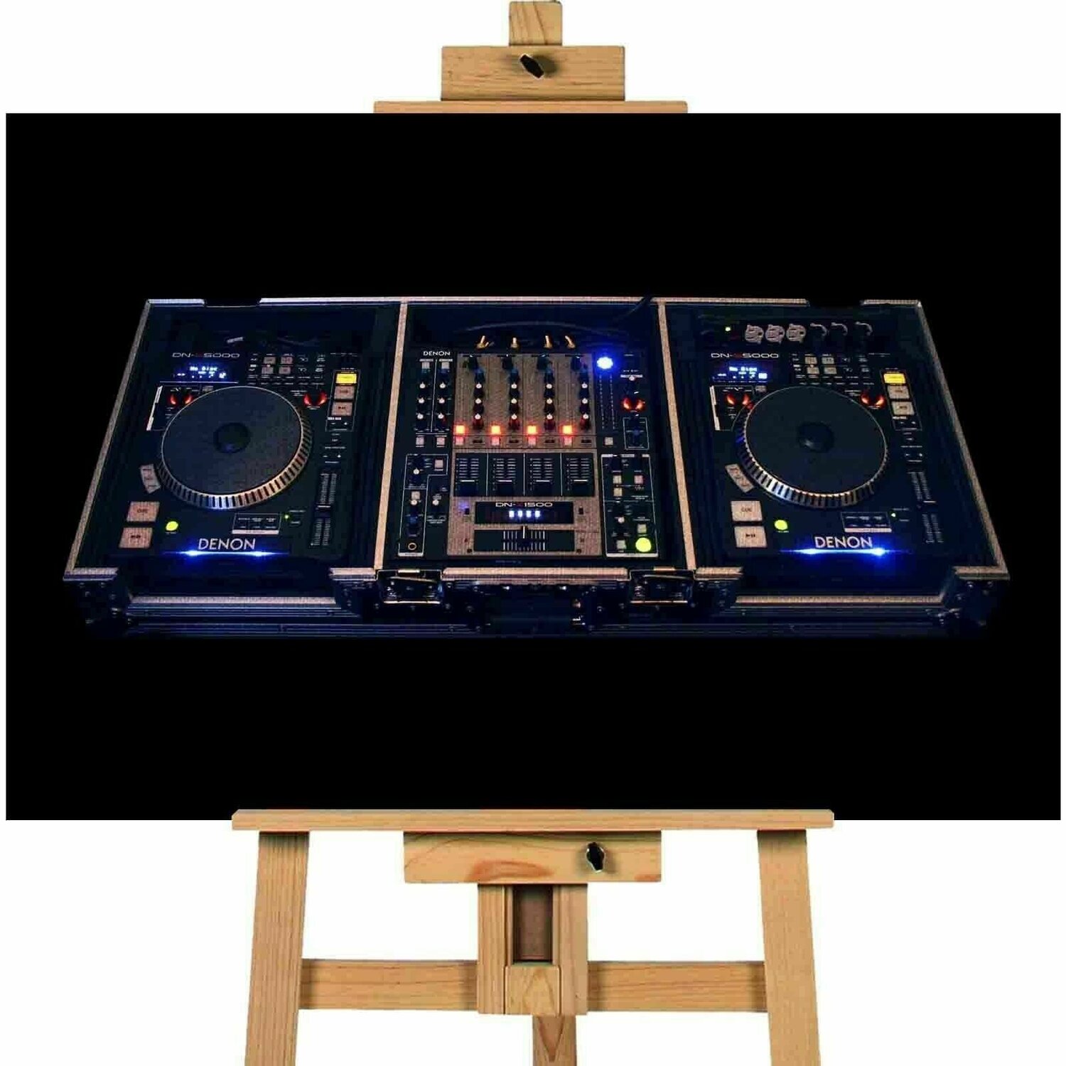 Decks Turntables   DJ Club BOX FRAMED CANVAS ART Picture HDR 280gsm