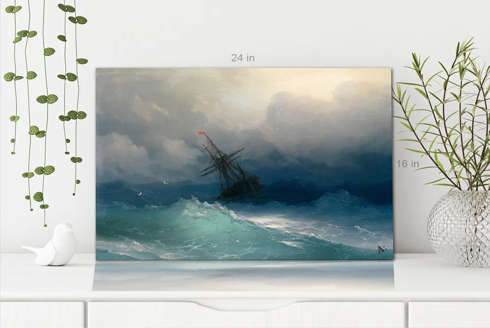 Ivan Aivazovsky Ship on a Stormy Sea Art Print Wall canvas print Art Ready To Hang