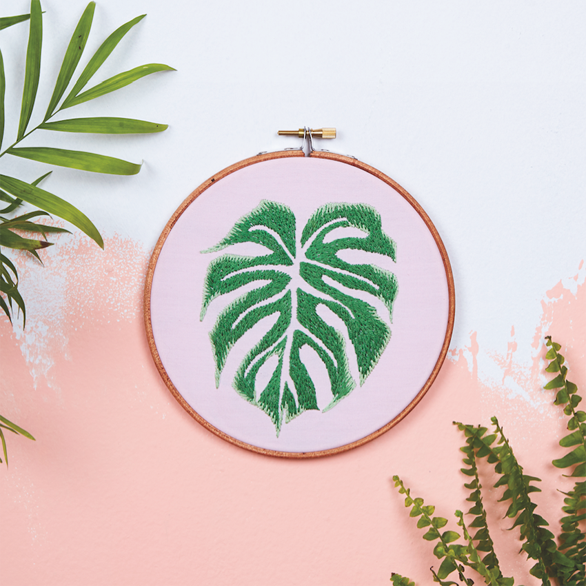 Monstera Embroidery Template by Roberta Marina
