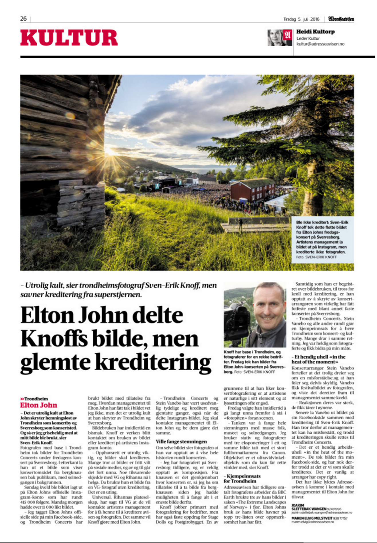 Adresseavisen 5. juli 2016