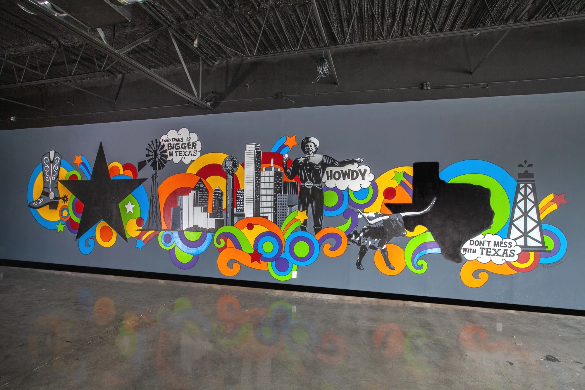  Texas theme mural for Eskimo Hut 