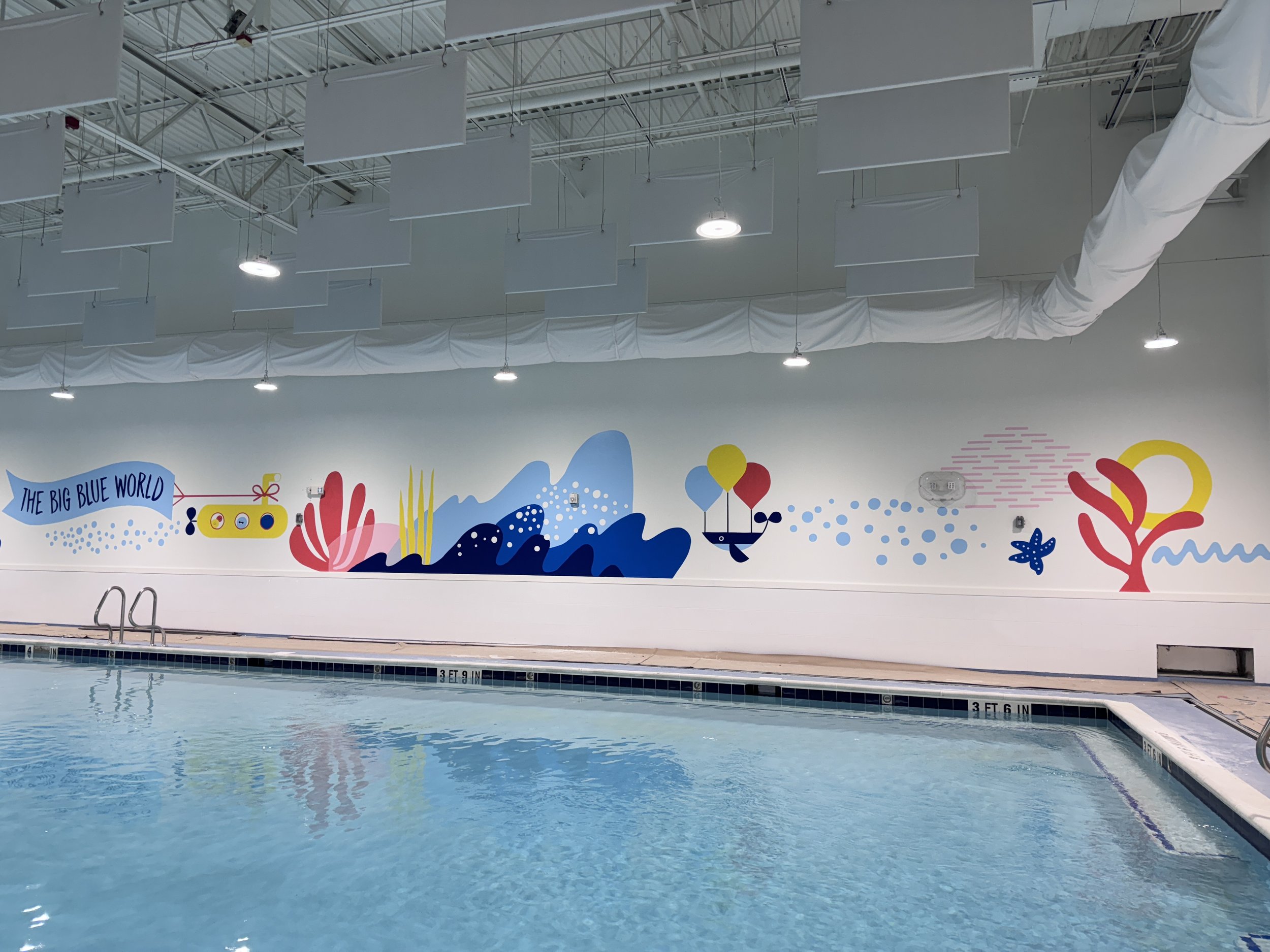 Big Blue Swim School - Pool Deck Mural